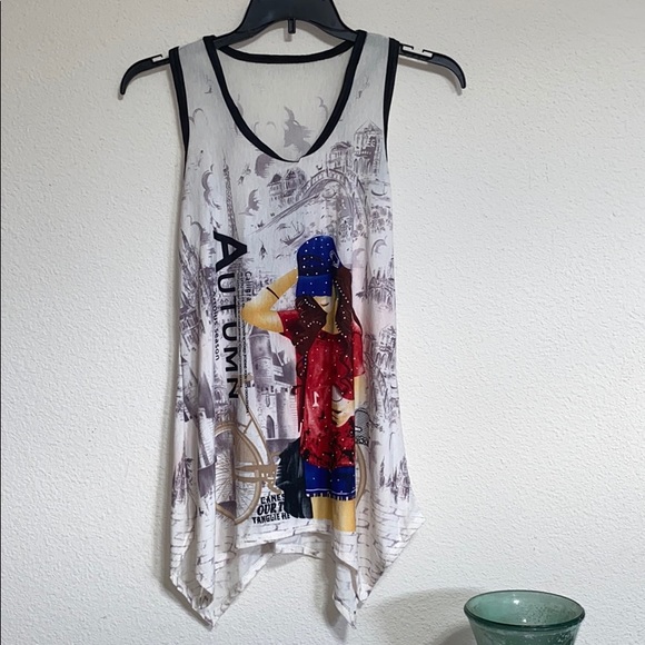 3/$25 NWT! Beautiful Asian/Japanese Tank Top - Picture 2 of 6